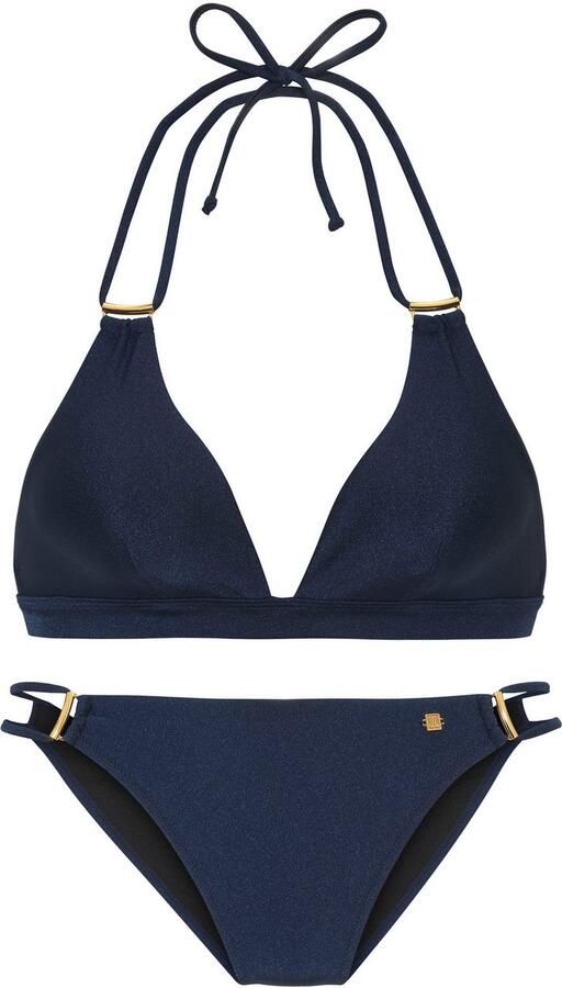 Jette Joop Triangelbikini Giulia met goudkleurige glanzende coating en accessoires - Foto 3