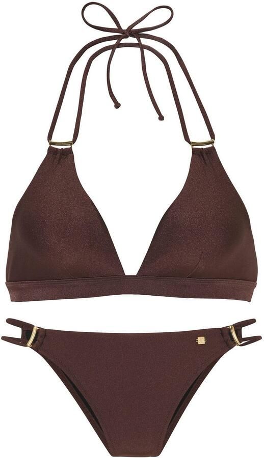 Jette Joop Triangelbikini Giulia met goudkleurige glanzende coating en accessoires - Foto 4