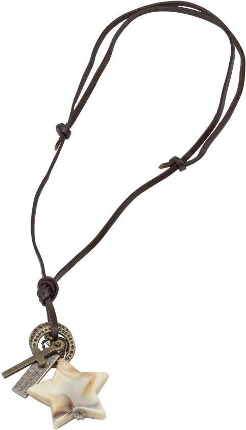 Firetti Ketting met hanger Met ster kruis beschreven schild