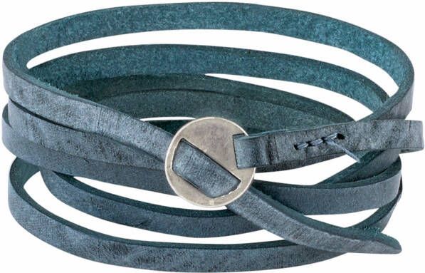 Firetti Leren armband In wikkel-look coole metalen gesp (1-delig)