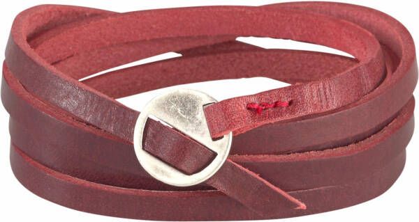 Firetti Leren armband In wikkel-look coole metalen gesp (1-delig)