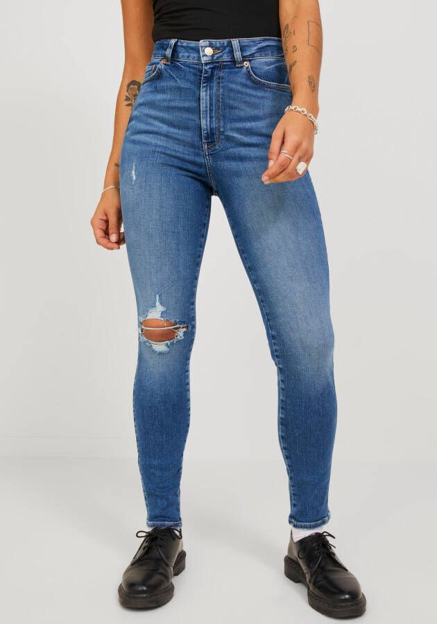 JJXX Skinny fit jeans JXVIENNA SKINNY HW CSE1008 B NOOS met destroyed-effect