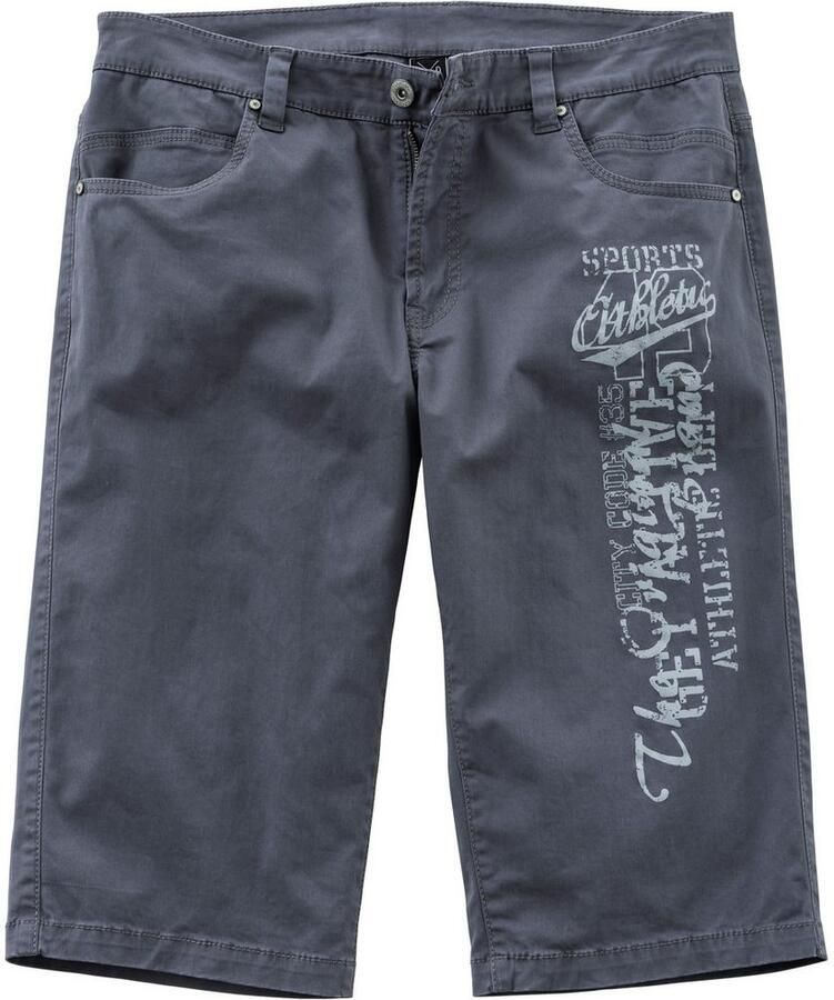 John Devin Bermuda Van elastische katoenmix met grote print op het been 3 4 shorts