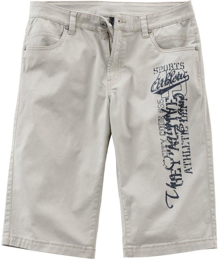 John Devin Bermuda Van elastische katoenmix met grote print op het been 3 4 shorts - Foto 5