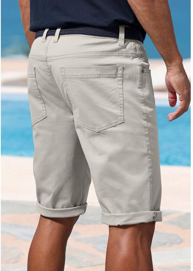 John Devin Bermuda Van elastische katoenmix met grote print op het been 3 4 shorts