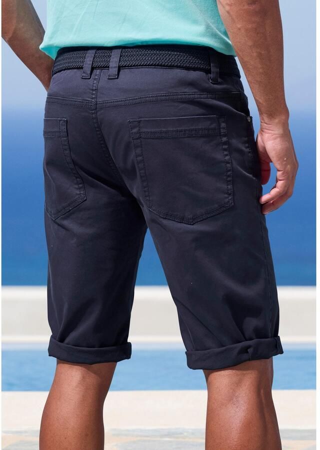 John Devin Bermuda Van elastische katoenmix met grote print op het been 3 4 shorts - Foto 2
