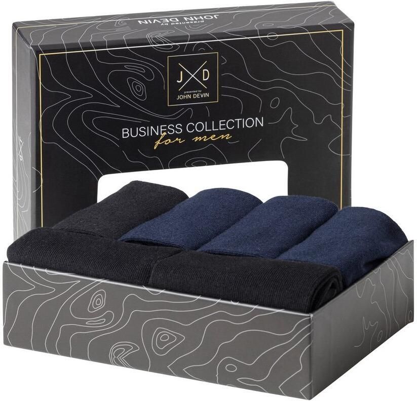 John Devin Business-sokken lange vorm waardevol verpakt in doos (set 6 paar) - Foto 2
