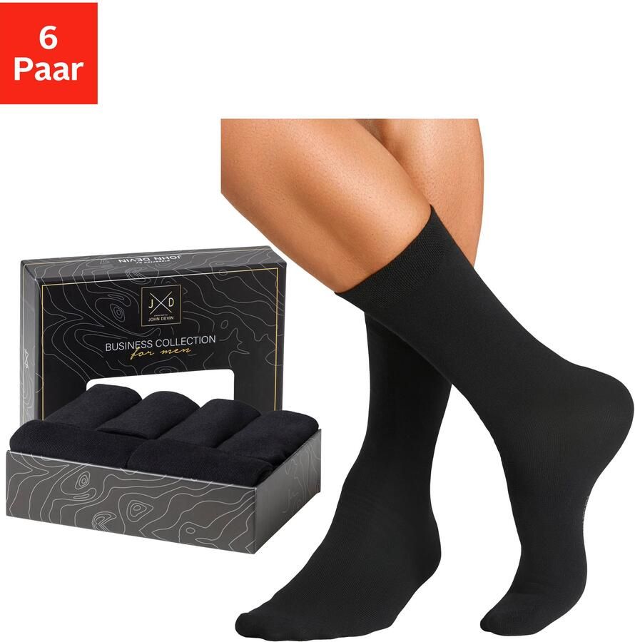 John Devin Business-sokken lange vorm waardevol verpakt in doos (set 6 paar) - Foto 12