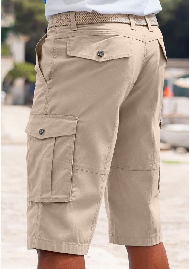 John Devin Cargobermuda Van elastische katoenmix met zijzakken 3 4 shorts - Foto 2