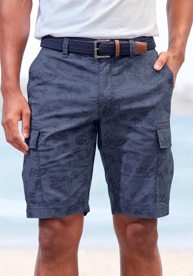 John Devin Cargoshort Shorts van elastisch katoen modieus bedrukt - Foto 3