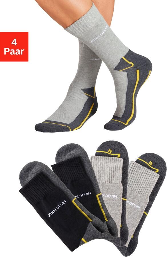 John Devin Functionele sokken met zolen over de tenen en hoge hakpluche (set 4 paar) - Foto 14