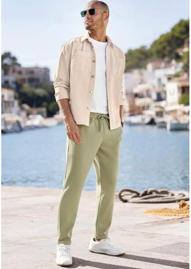 John Devin Jogpants Omslag aan de broekspijp van elastische Piqué-kwaliteit