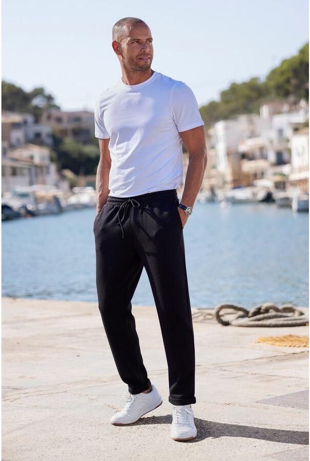 John Devin Jogpants Omslag aan de broekspijp van elastische Piqué-kwaliteit - Foto 4