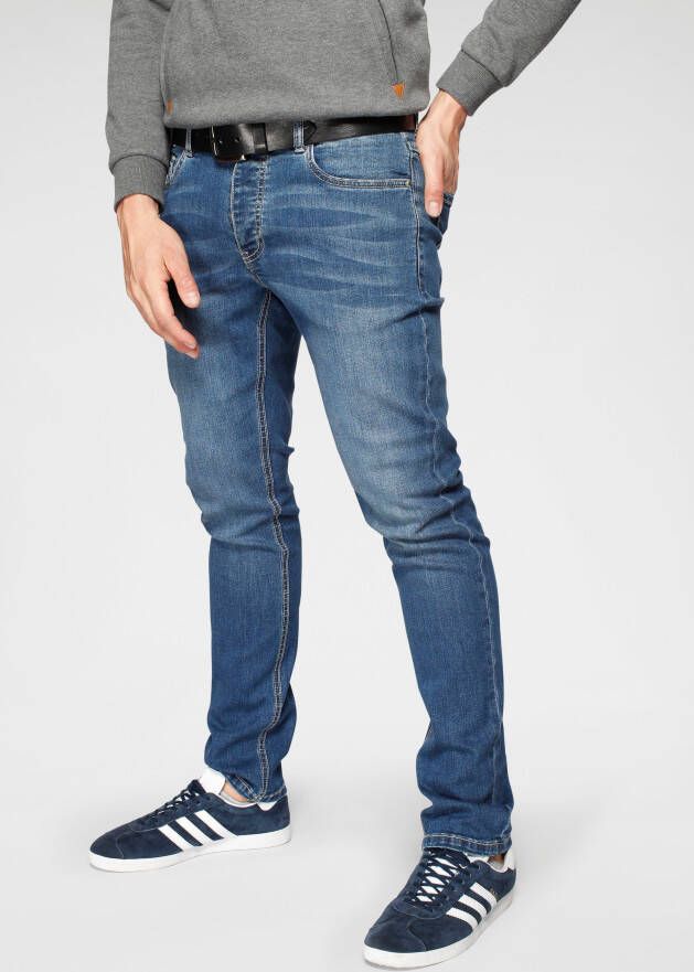John Devin Slim fit jeans met knoopsluiting