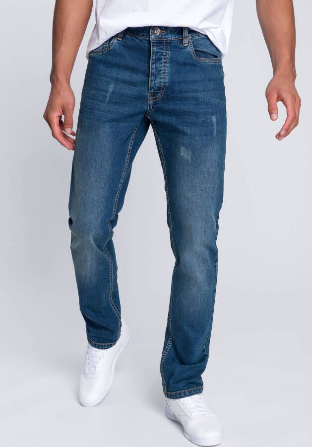John Devin Straight jeans in markante wassing