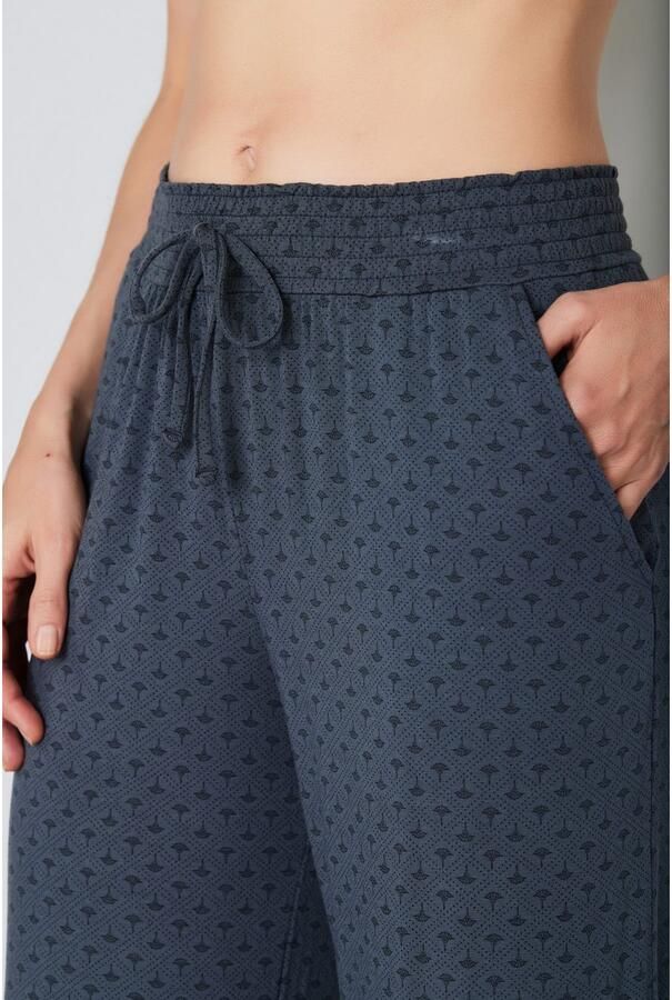 Joop! 7 8 broek Luxe Cornflower-design tunnelkoord in de tailleband steekzakken