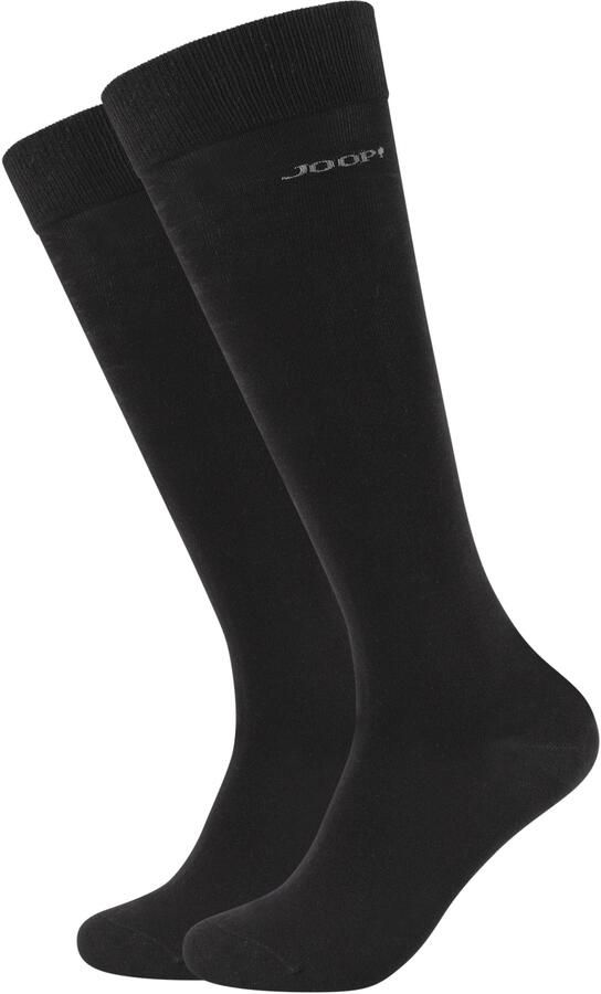 Joop! Kniekousen Premium Essentials Met logo-opschrift bij de band (2 paar) - Foto 2
