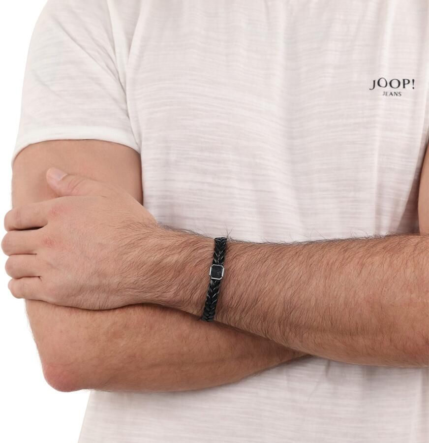 Joop! Leren armband met hypersthen
