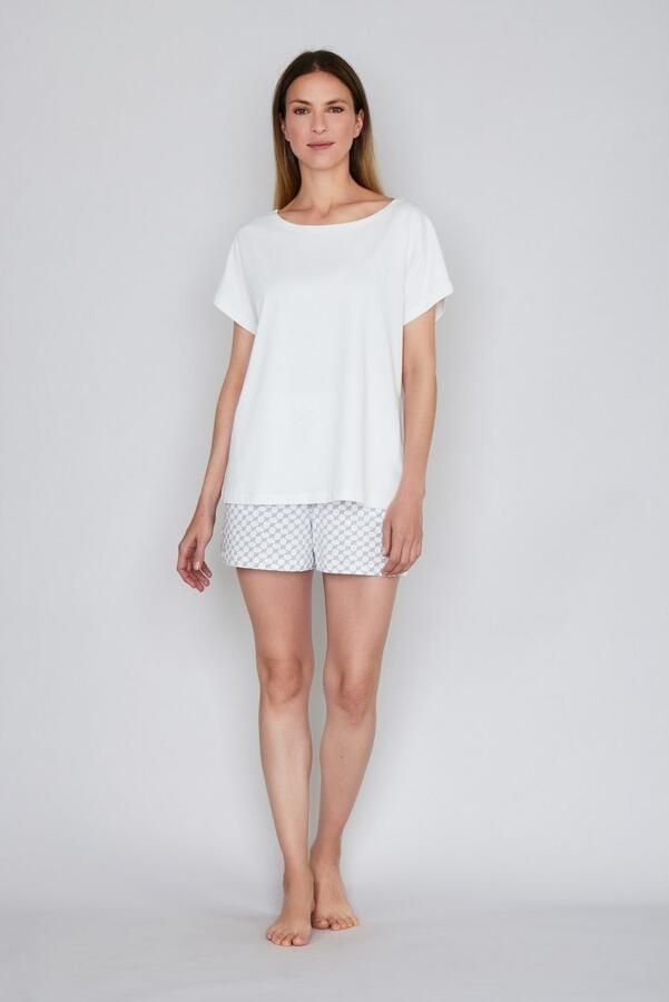 Joop! Short Cosy met korenbloem-alloverpatroon elastische tailleband - Foto 3