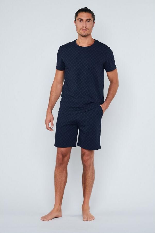 Joop! Short Leisure met korenbloem-alloverprint elastische tailleband - Foto 4