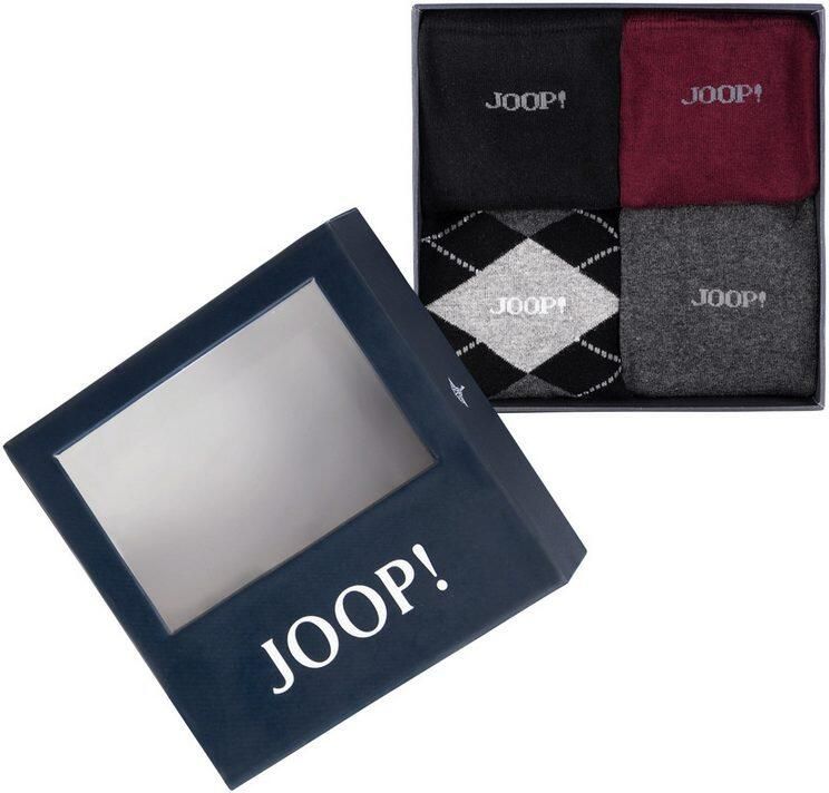 JOOP! Collection Regular fit sokken van wolmix in een set van 4 paar model 'Essentials'