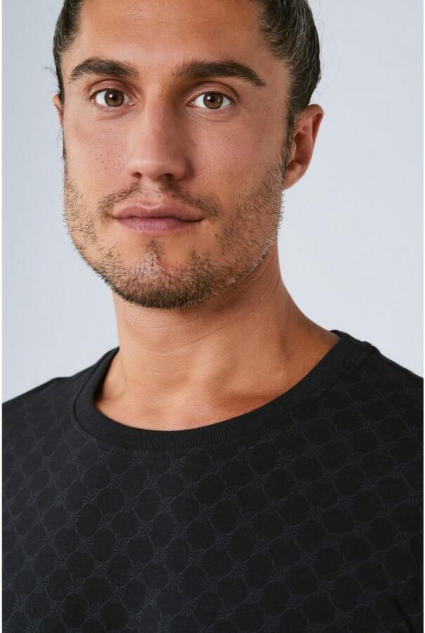 Joop! T-shirt Leisure met korenbloem-alloverprint regular fit korte mouwen