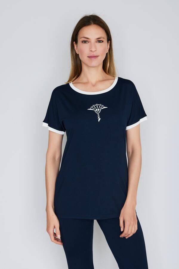 Joop! T-shirt Move met contrasterende ronde halsopening - Foto 5