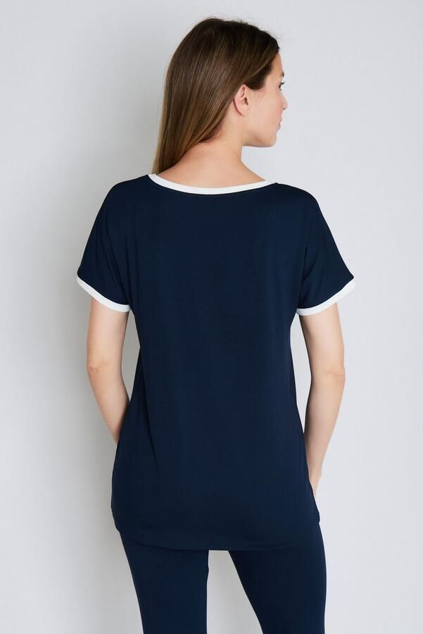 Joop! T-shirt Move met contrasterende ronde halsopening - Foto 3