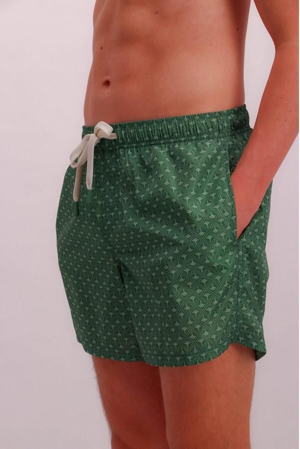 Joop! Zwemshort Diamond Cornflower Signature design kleine splitjes aan de benen