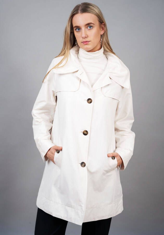Junge Single-Breasted Coats White Dames