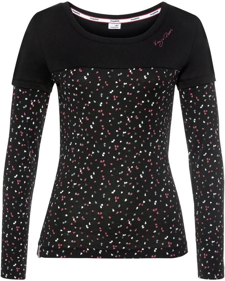 KangaROOS 2-in-1-shirt met lange mouwen Lange mouwen bedrukt en gedessineerd voor vrije tijd van katoen - Foto 7