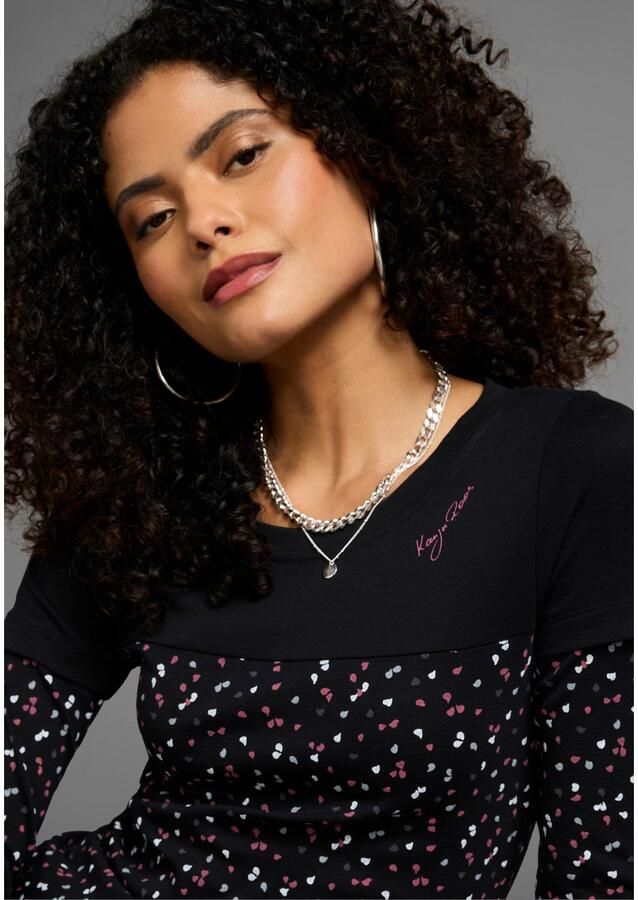 KangaROOS 2-in-1-shirt met lange mouwen Lange mouwen bedrukt en gedessineerd voor vrije tijd van katoen - Foto 2