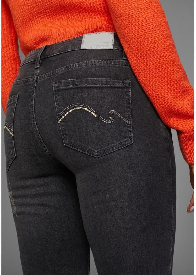KangaROOS 5-pocket jeans uitlopende pijp used-wassing normale taillehoogte