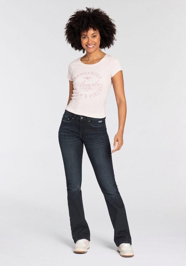 KangaROOS 5-pocket jeans uitlopende pijp used-wassing normale taillehoogte - Foto 4