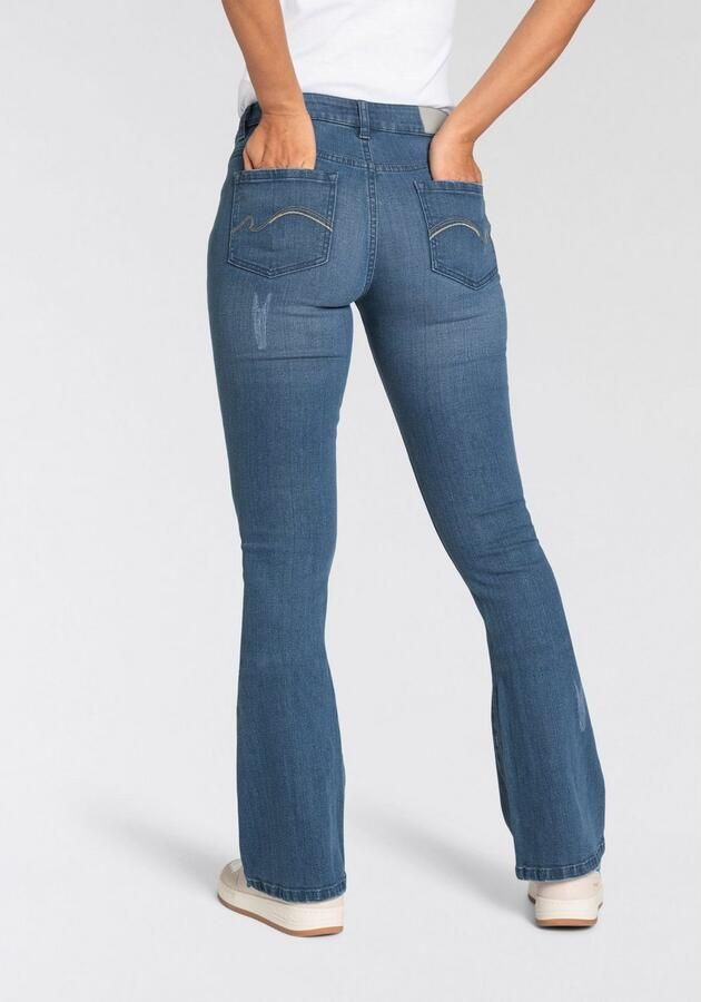 KangaROOS 5-pocket jeans uitlopende pijp used-wassing normale taillehoogte - Foto 3