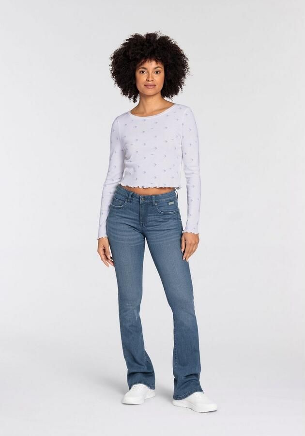 KangaROOS 5-pocket jeans uitlopende pijp used-wassing normale taillehoogte - Foto 6