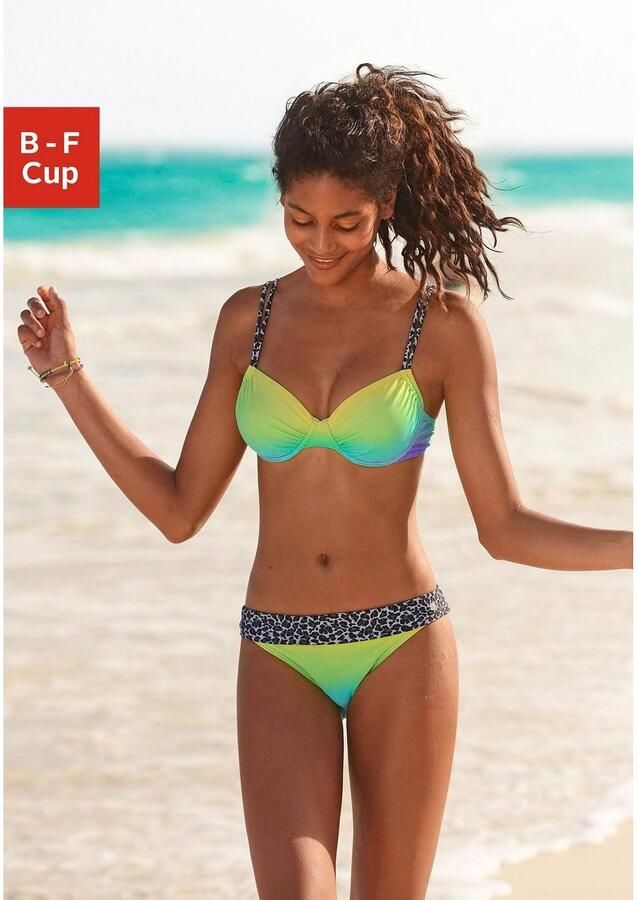 KangaROOS Beugelbikini met trendy details voorzien van luipaardprint