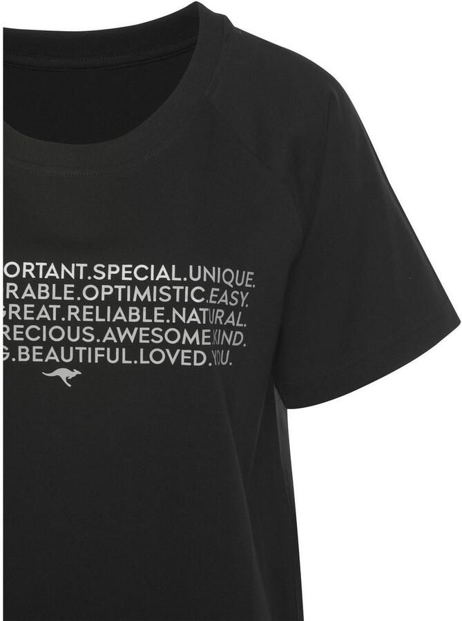 KangaROOS Big-shirt met slogan-frontprint