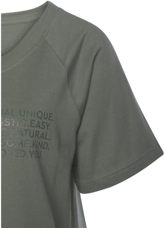 KangaROOS Big-shirt met slogan-frontprint