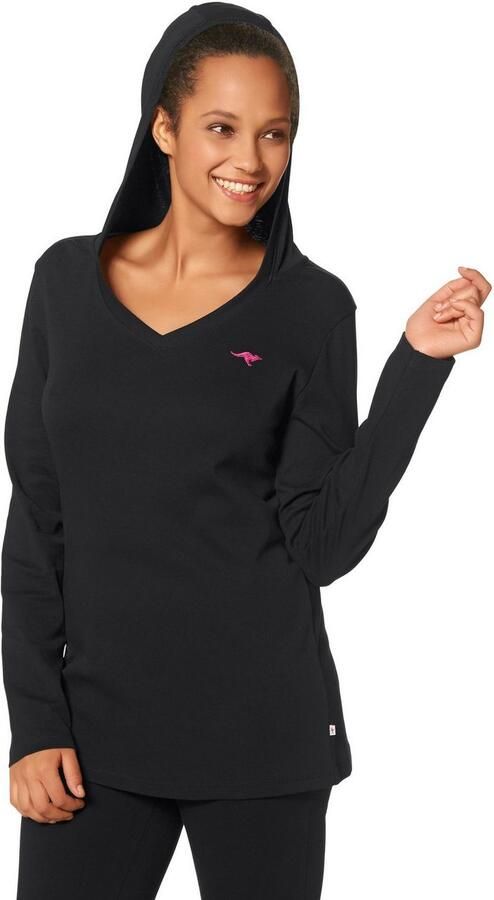 KangaROOS Capuchonshirt Lange mouw V-hals van 100% katoen grote maten - Foto 10