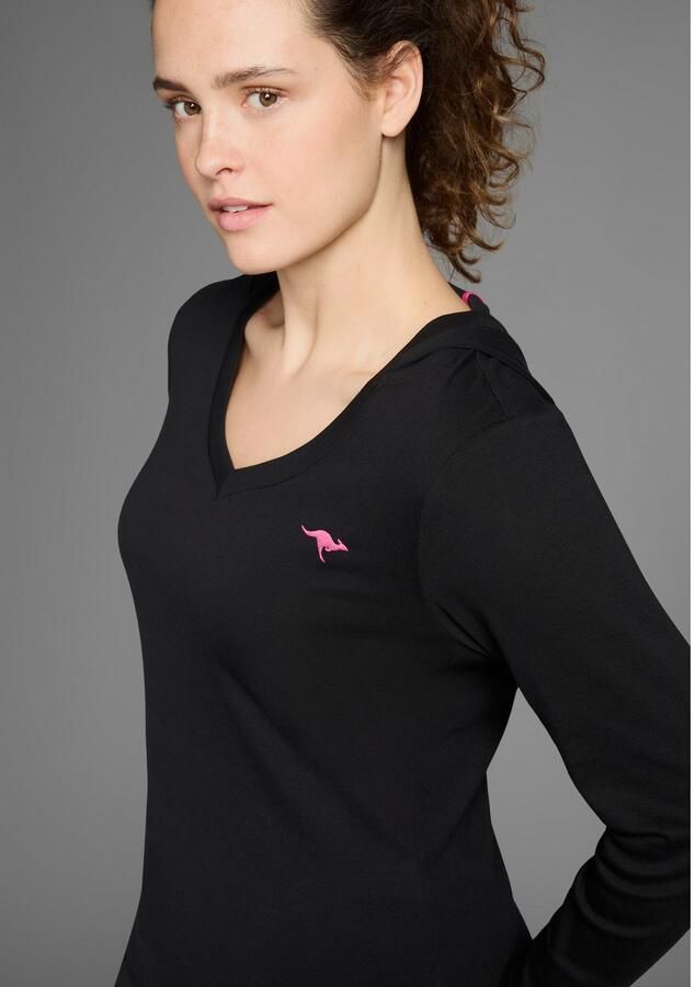 KangaROOS Capuchonshirt Lange mouw V-hals van 100% katoen grote maten - Foto 5