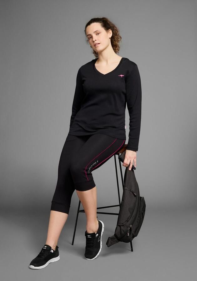 KangaROOS Capuchonshirt Lange mouw V-hals van 100% katoen grote maten - Foto 8