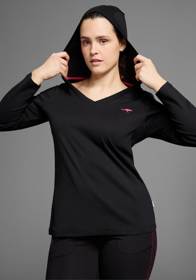 KangaROOS Capuchonshirt Lange mouw V-hals van 100% katoen grote maten - Foto 9