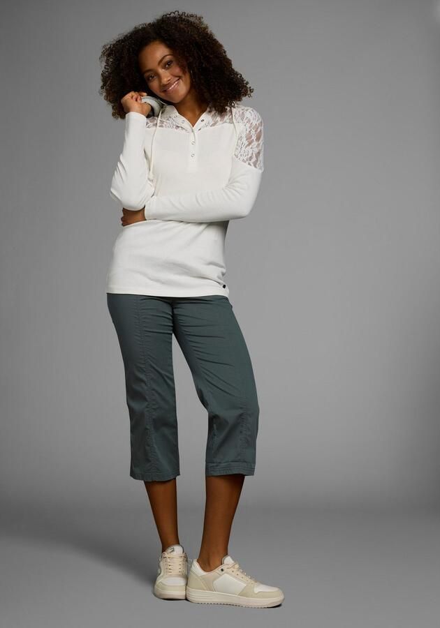 KangaROOS Capuchonshirt Lange mouwen figuurvolgende snit met kant en print van katoen - Foto 6