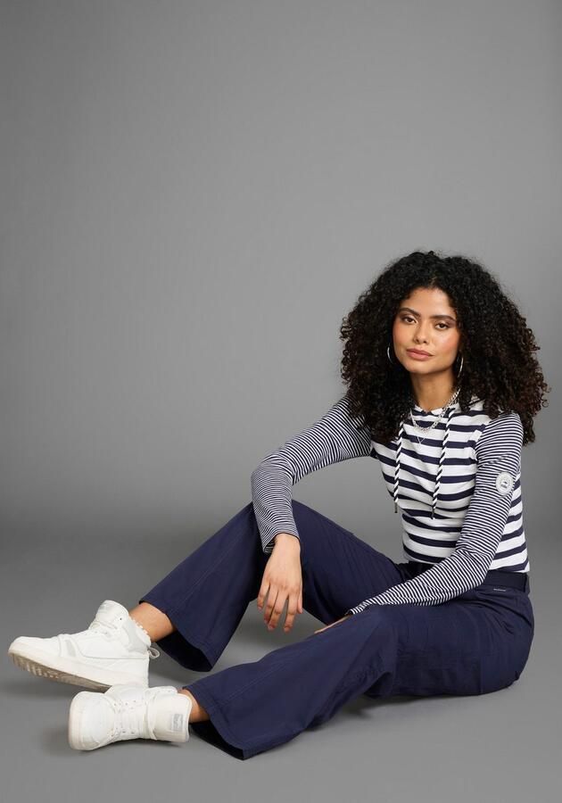 KangaROOS Capuchonshirt Lange mouwen heupbedekkend elastische ribstof