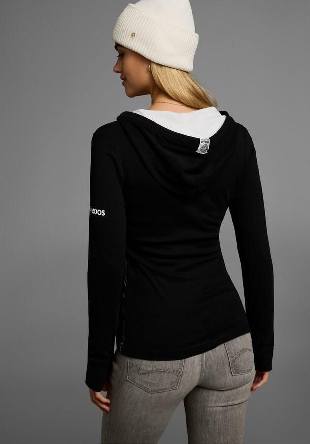 KangaROOS Capuchonshirt Lange mouwen met duimgaten figuurvolgende snit van jersey stof - Foto 4