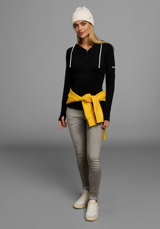 KangaROOS Capuchonshirt Lange mouwen met duimgaten figuurvolgende snit van jersey stof - Foto 5