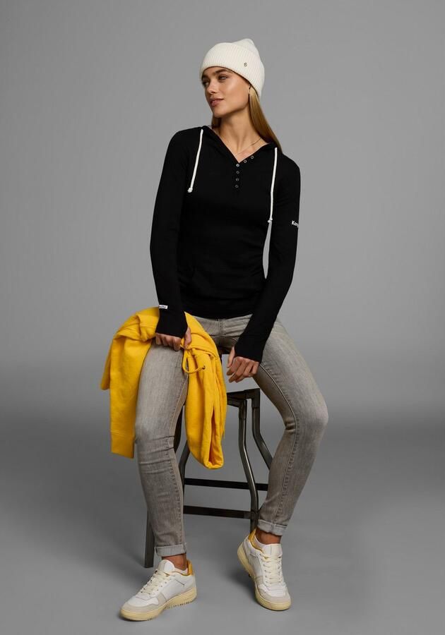 KangaROOS Capuchonshirt Lange mouwen met duimgaten figuurvolgende snit van jersey stof - Foto 6