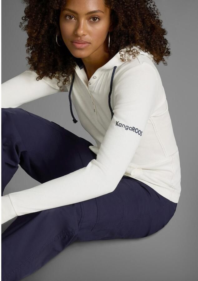 KangaROOS Capuchonshirt Lange mouwen met duimgaten figuurvolgende snit van jersey stof - Foto 4