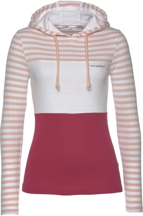 KangaROOS Capuchonshirt Lange mouwen zeer figuurvolgend met colourblocking-look - Foto 9